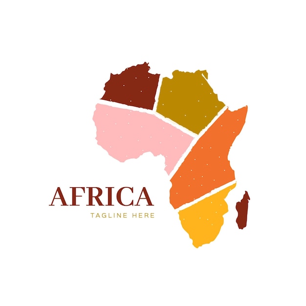 アフリカの地図のロゴ