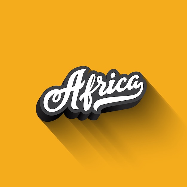 Free vector africa text calligraphy vintage retro lettering