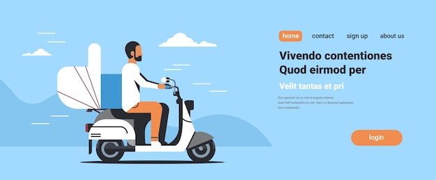 African american man riding scooter with thumb up like icon lovely feedback Premium Vector