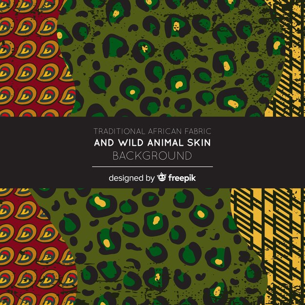 African fabric and animal skin background