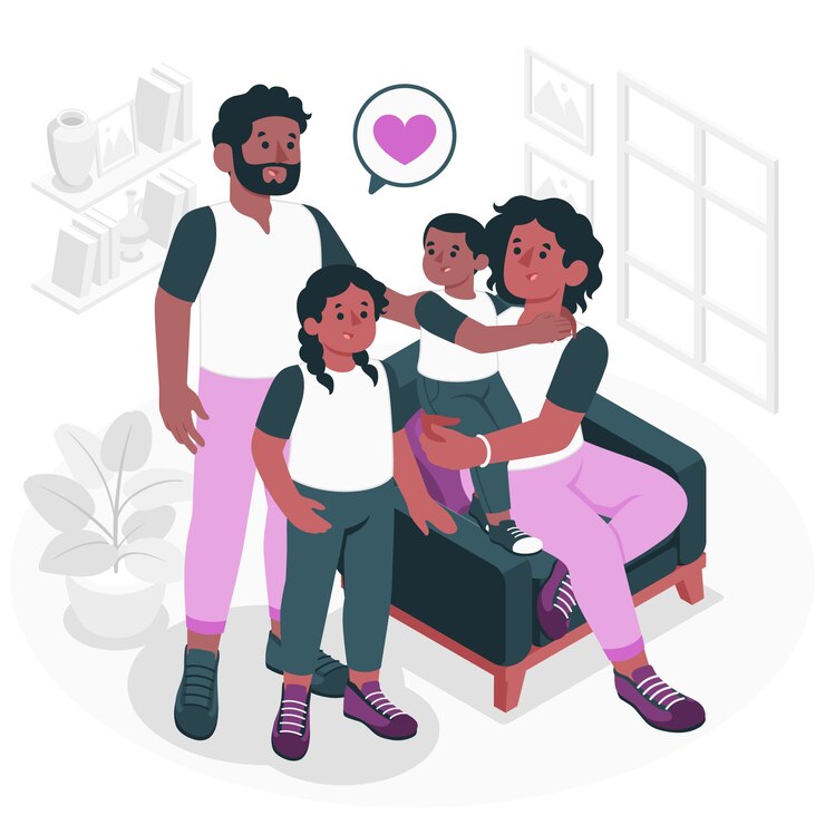 Free Vector african family concept illustration