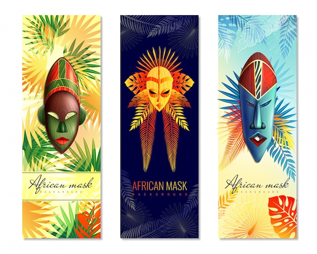 Free vector african festive vertical banners