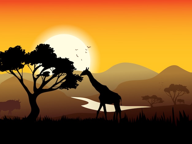 Африканский пейзажный плакат