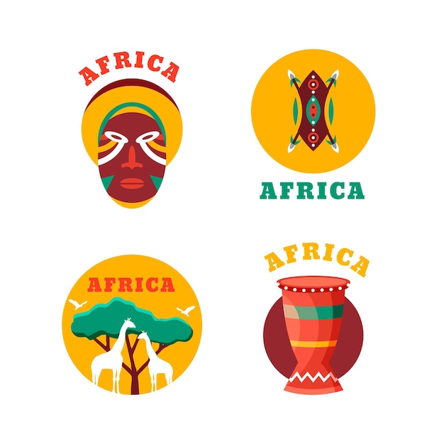 Free vector african logo templates set