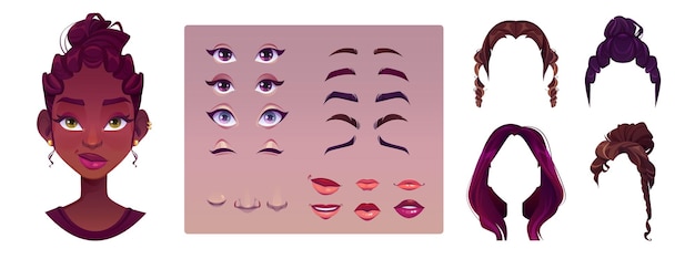 african woman avatar construction kit