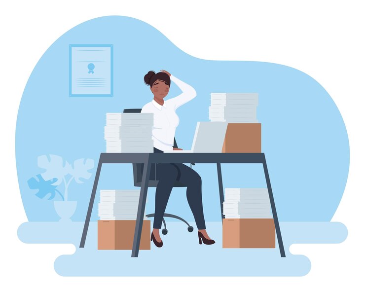 Free Vector afro accountant woman working