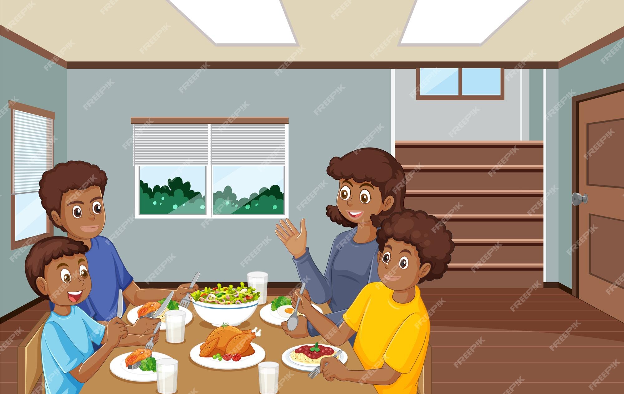 family eating clip art