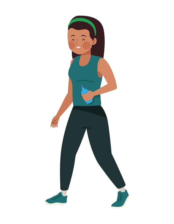 Free Vector afro female athlete running character
