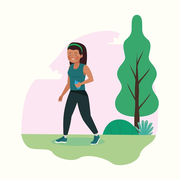 Free vector afro female athlete running