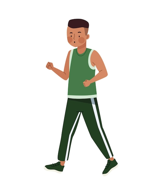 Бесплатное векторное изображение Афро-спортсмен бегущий персонаж