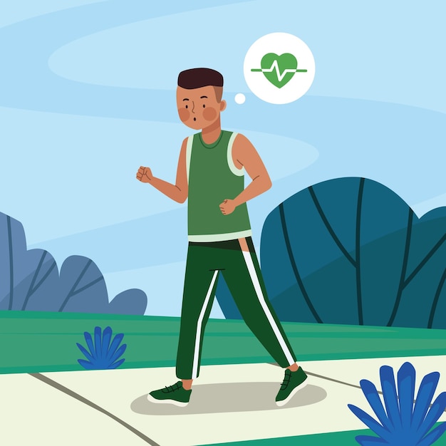 Free vector afro male athlete running