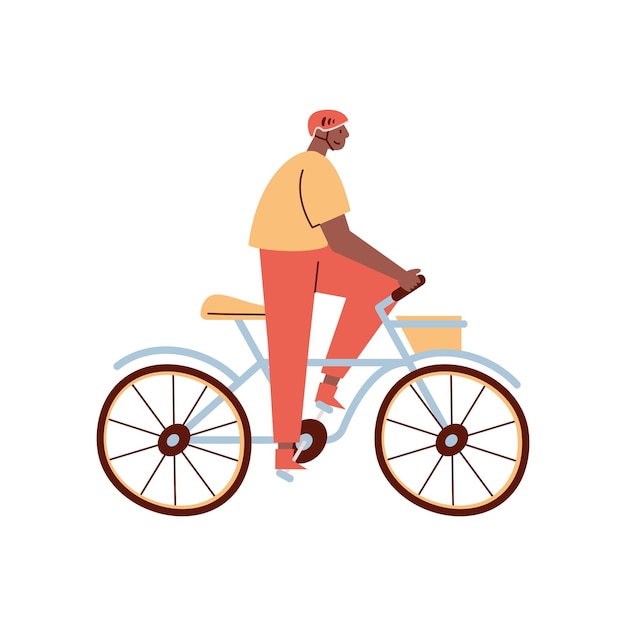 Free vector afro man in bicycle