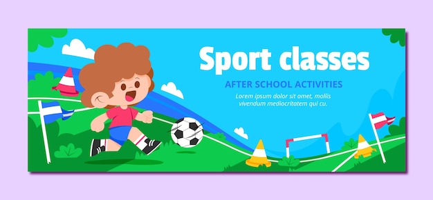 Free vector after school activities for children social media cover template