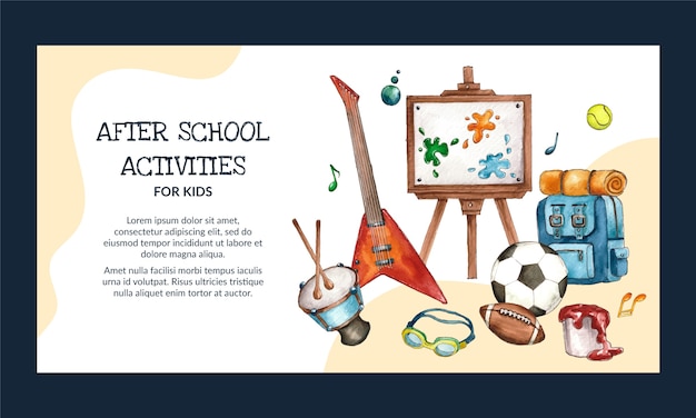 After school activities for children social media promo template