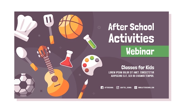 Free vector after school activities for children webinar template