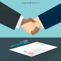 Free vector agreement handshake