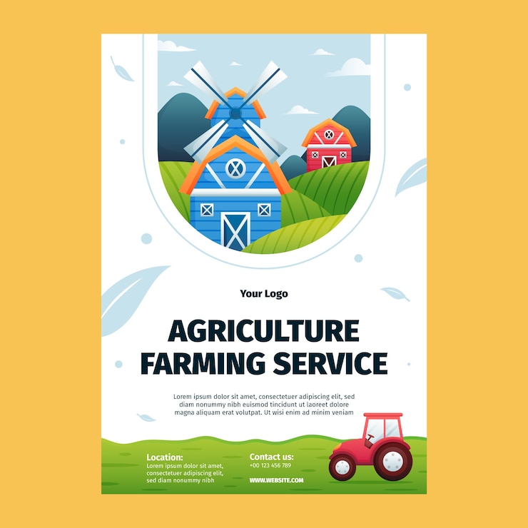 Free Vector agriculture business company poster template
