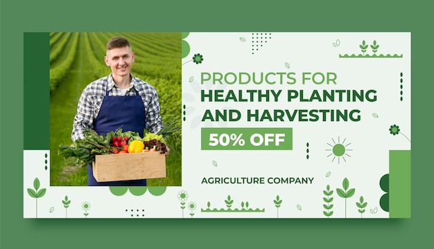 Free vector agriculture company  sale banner template