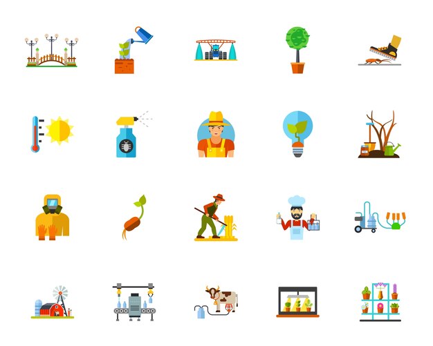 Agriculture icon set