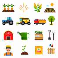 Free vector agriculture icons set