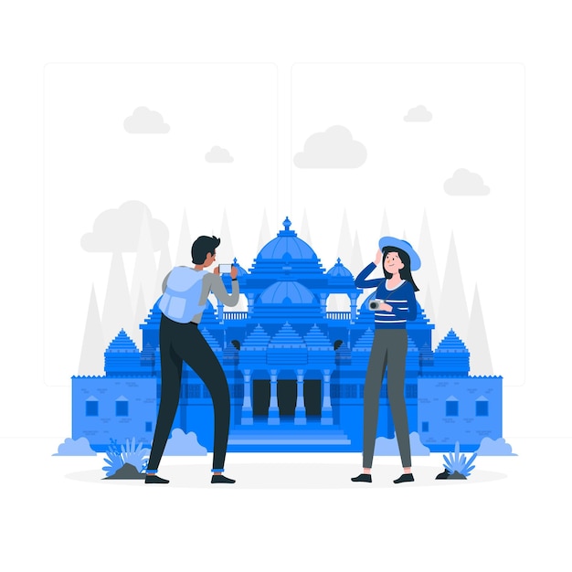 Free vector ahmedabad concept illustration