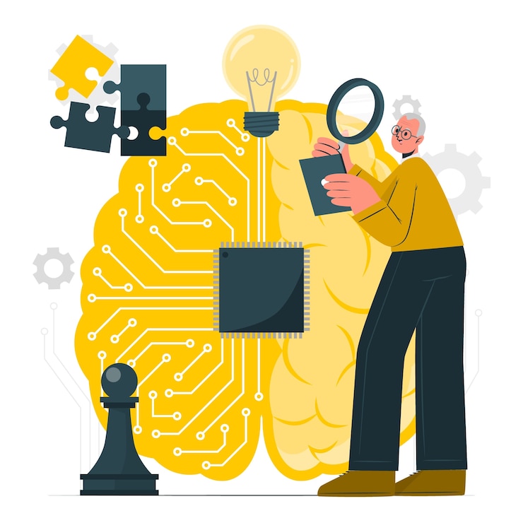 Free Vector ai brain concept illustration