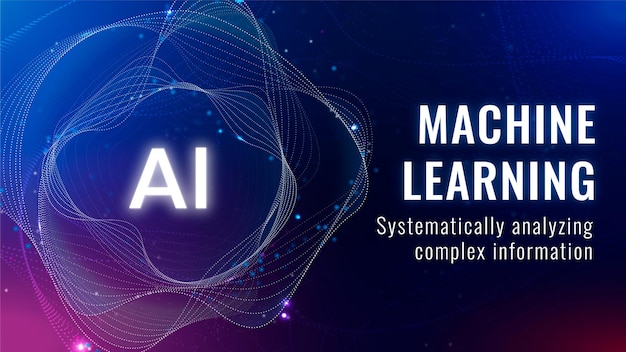 AI machine learning template vector disruptive technology blog banner