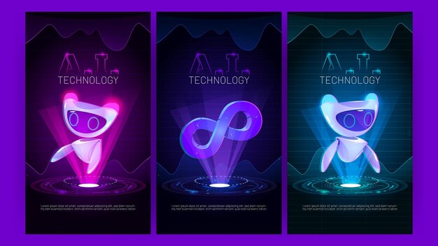 ai technology banner with robots and infinity sign