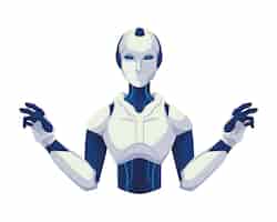 Vettore gratuito ai tecnologia robot cyborg illustrazione