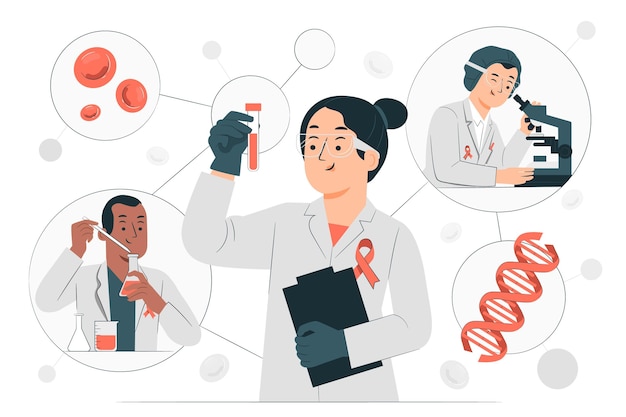 Free vector aids research concept illustration