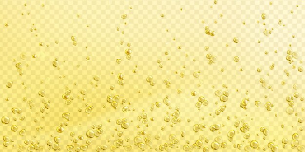 Air bubbles on champagne, soda or water surface