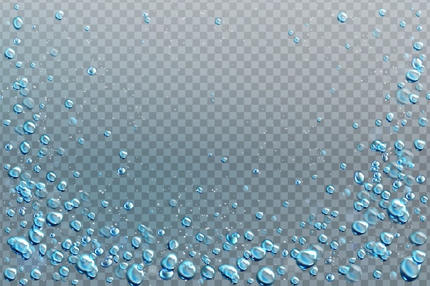 Free vector air bubbles, effervescent water fizz, aqua motion