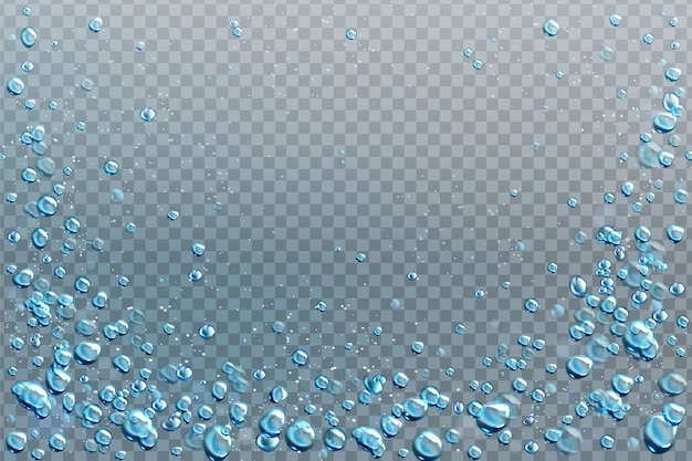 Air bubbles, effervescent water fizz, aqua motion