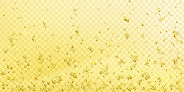 Пузырьки воздуха на поверхности шампанского, газировки или воды