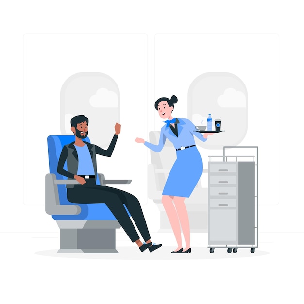 Free vector air hostess concept illustration