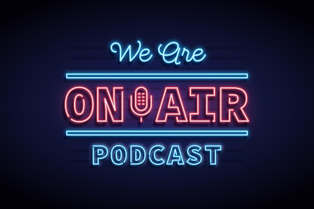 On air neon frame podcast