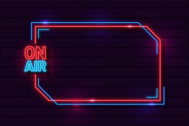 Free vector on air neon frame template