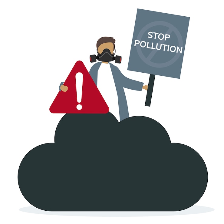 मुफ़्त वेक्टर air pollution smog and bad air