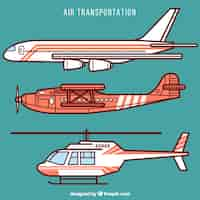 Vettore gratuito collezione trasporto aereo