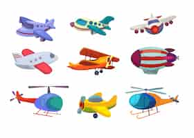 Free vector air transportation set