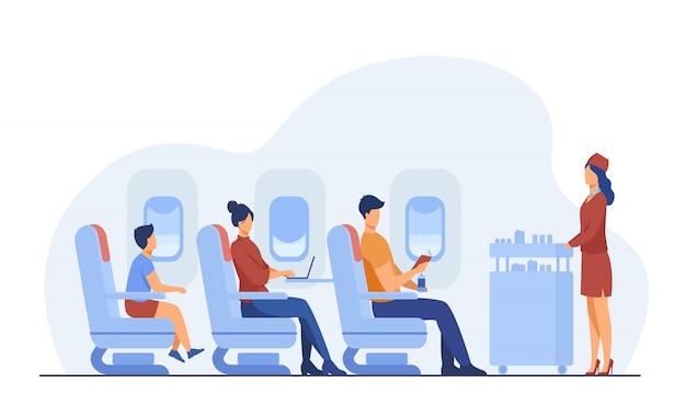 Free vector air trip with comfort flat illustration