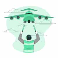 Бесплатное векторное изображение Иллюстрация концепции самолета