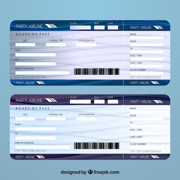 Modello di biglietto aereo falso da personalizzare