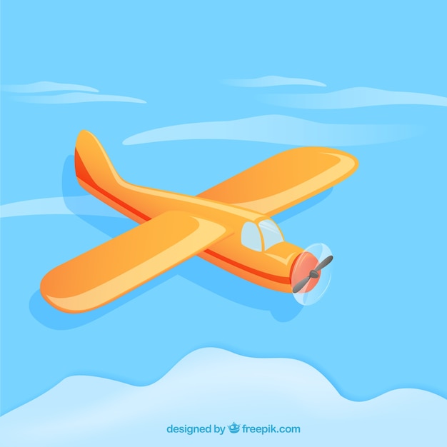 Free vector airplane in cartoon style