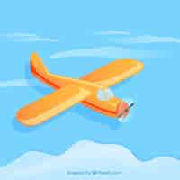 Free vector airplane in cartoon style