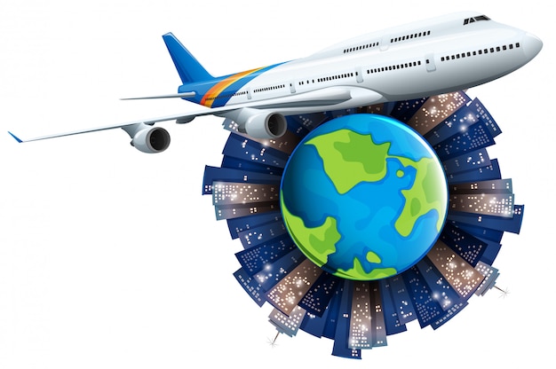Download Free Airplane Flying Around The Earth Svg Dxf Eps Png Pin By Etsy On Products Cutting Files Flower Svg Filing Pinterest