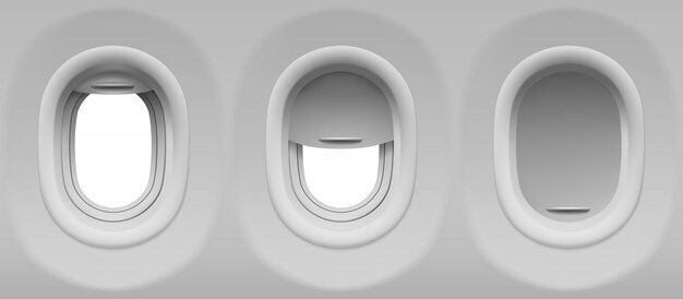 Airplane portholes set