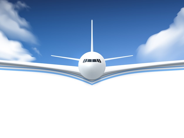 Free vector airplane realistic poster