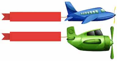 Free vector airplane and red advertising ribbon
