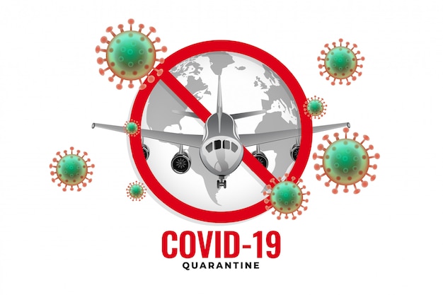 Free vector airplane stopped from flying due to coronavirus outbreak